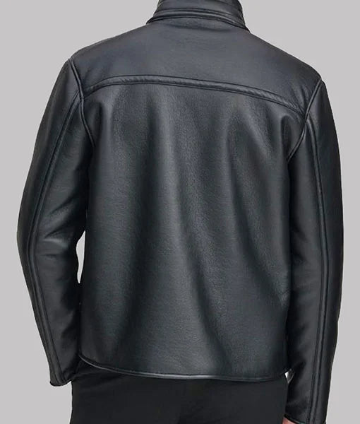 Mens Genuine Black Biker Leather Jacket