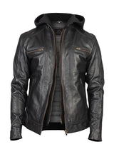 Men Black Leather Biker Jacket
