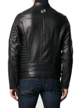 Men Black Biker Leather Jacket
