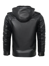 Mens Fred Black Hooded Leather Jacket