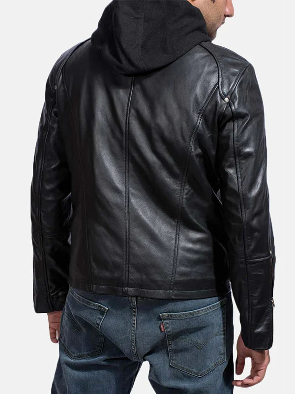 Mens Back Street Black Leather Jacket