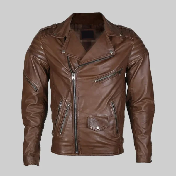 Men’s Brown Motorcycle Leather Jacket