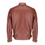 Mens Brown Quilted Biker Leather Jacket